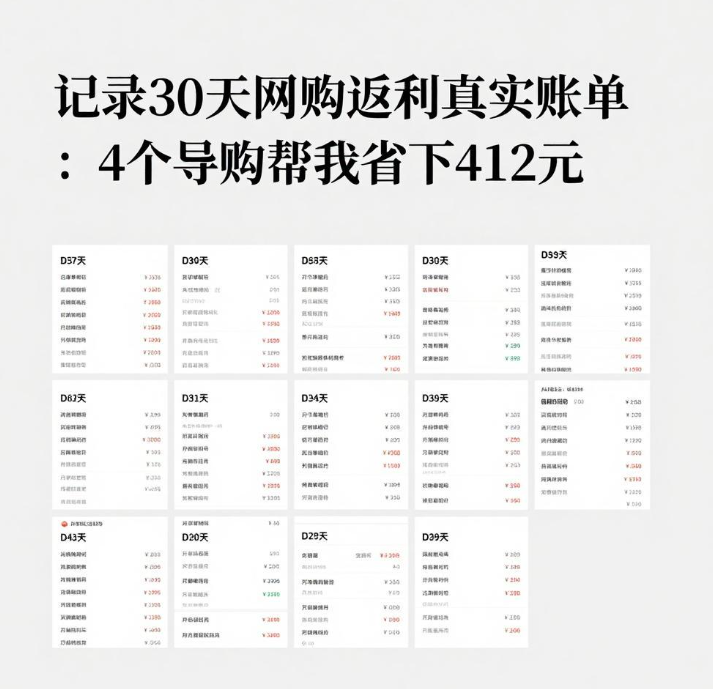 记录30天网购返利真实账单:4个导购帮我省下412元! 记录30天网购返利真实账单:4个导购帮我省下412元!