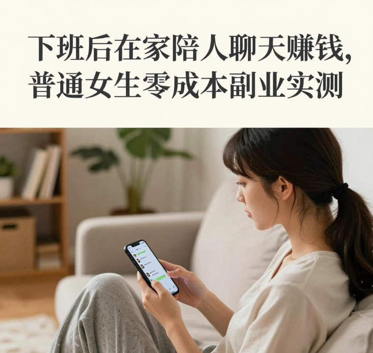 下班后在家陪人聊天赚钱，普通女生零成本副业实测