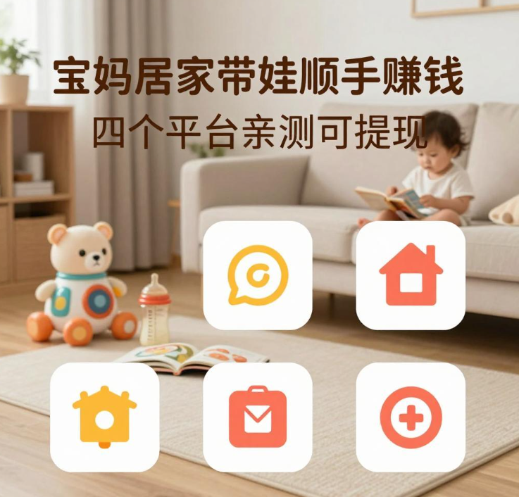 宝妈居家带娃顺手赚钱，四个平台亲测可提现