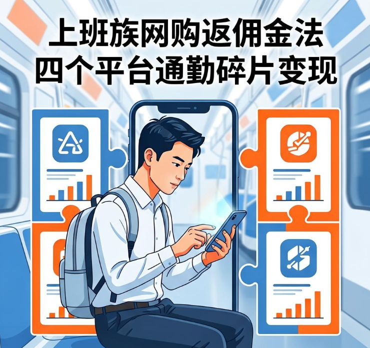 上班族网购返佣金法，四个平台通勤碎片变现