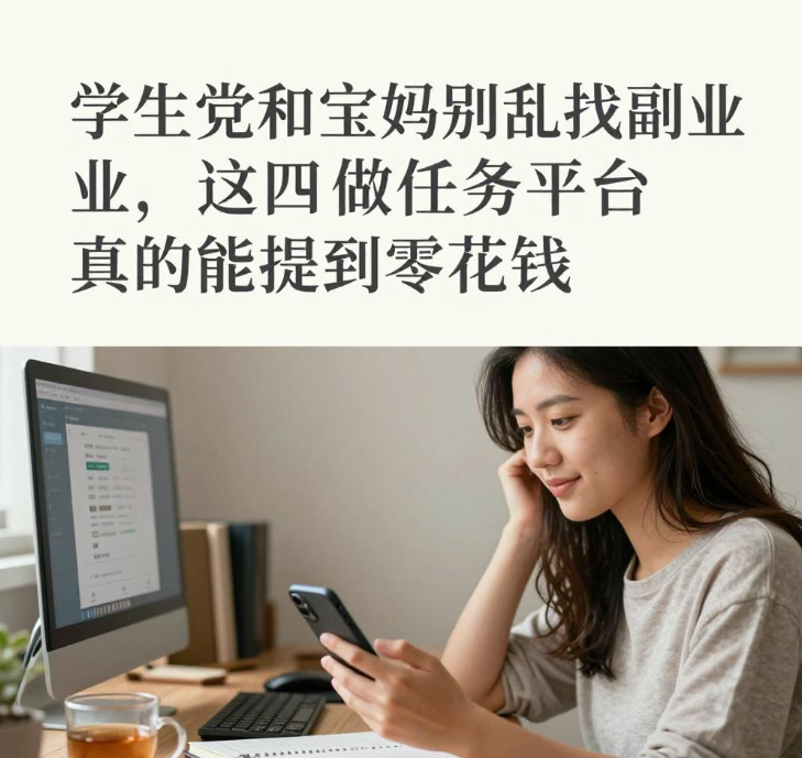学生党和宝妈别乱找副业，这四个做任务平台真的能提到零花钱