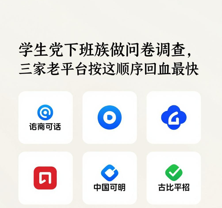 学生党下班族做问卷调查,三家老平台按这顺序回血最快 学生党下班族做问卷调查,三家老平台按这顺序回血最快