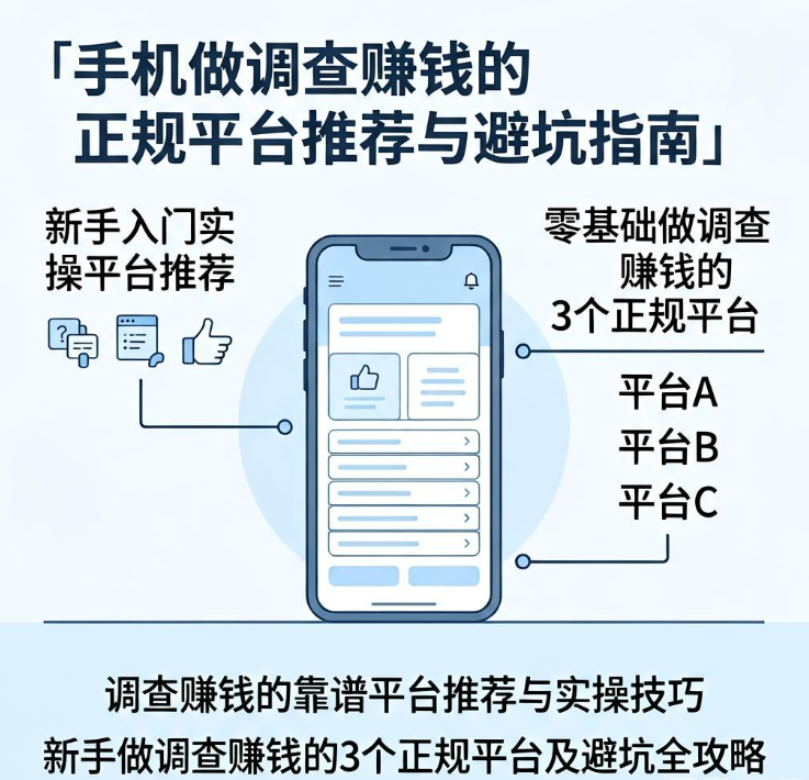零基础做调查赚钱，这3个正规平台让你轻松赚零花钱