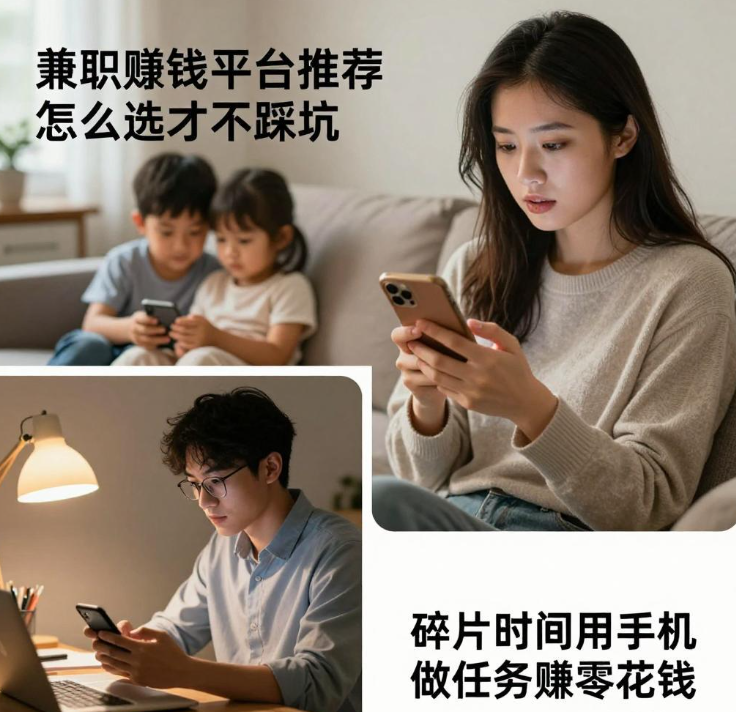 兼职赚钱平台推荐怎么选才不踩坑，碎片时间用手机做任务赚零花钱真的靠谱吗