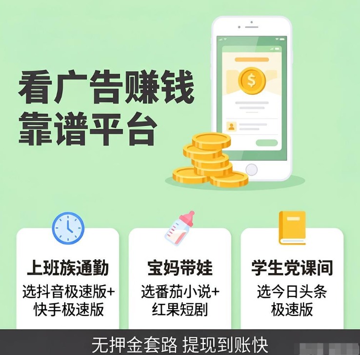 宝妈和学生党怎么用看广告赚钱，带娃课间零成本撸点买菜钱该选谁