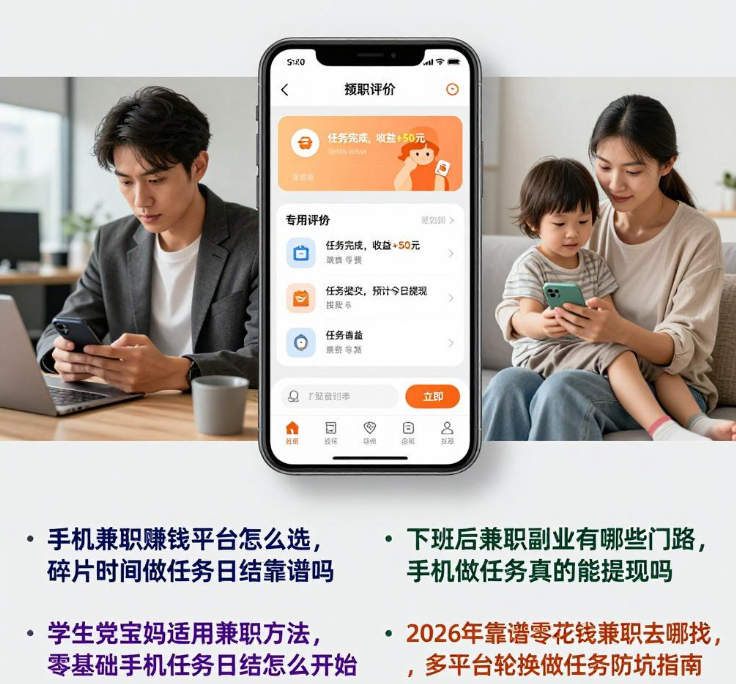 手机兼职赚钱平台怎么选,碎片时间做任务日结靠谱吗 手机兼职赚钱平台怎么选,碎片时间做任务日结靠谱吗