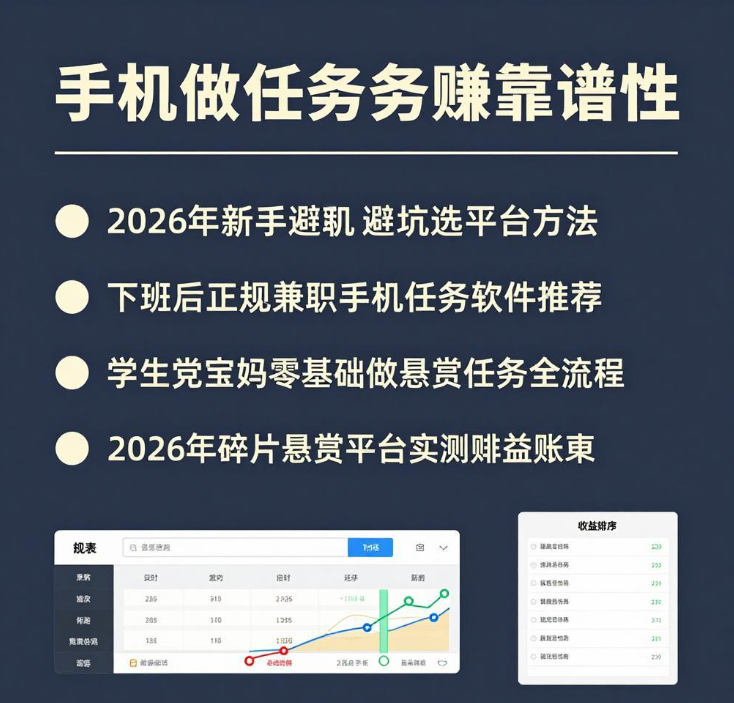 手机做任务赚零花钱真的靠谱吗，2026年新手如何避开套路选对平台