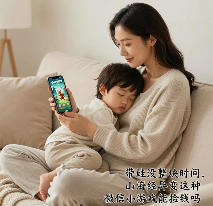 带娃没整块时间，山海经异变这种微信小游戏能捡钱吗