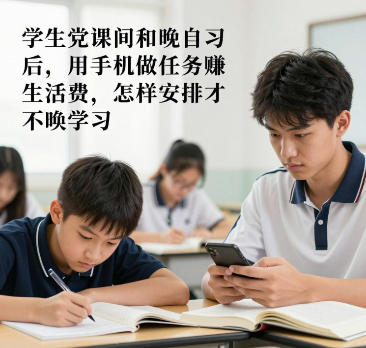 学生党课间和晚自习后,用手机做任务赚生活费,怎样安排才不影响学习 学生党课间和晚自习后,用手机做任务赚生活费,怎样安排才不影响学习