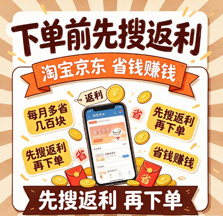 淘宝京东下单前先搜返利赚钱,为什么有人每月多省几百块 淘宝京东下单前先搜返利赚钱,为什么有人每月多省几百块