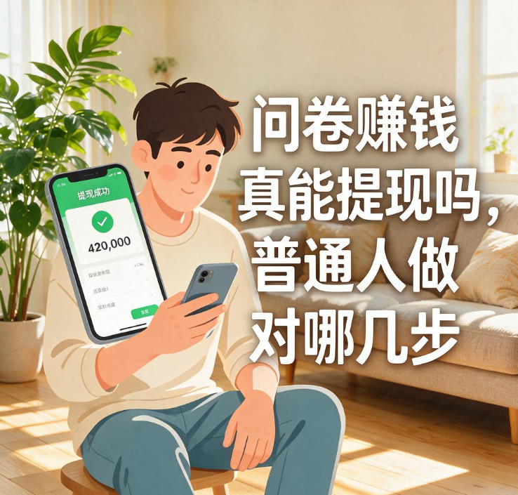 问卷赚钱真能提现吗，普通人做对哪几步