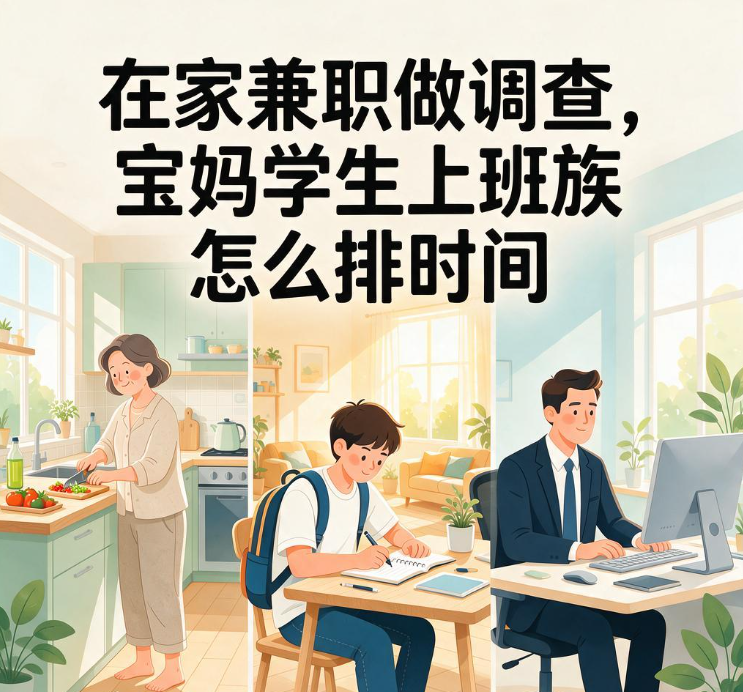 在家兼职做调查，宝妈学生上班族怎么排时间