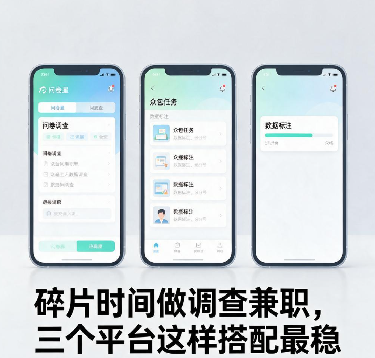 碎片时间做调查兼职,三个平台这样搭配最稳 碎片时间做调查兼职,三个平台这样搭配最稳