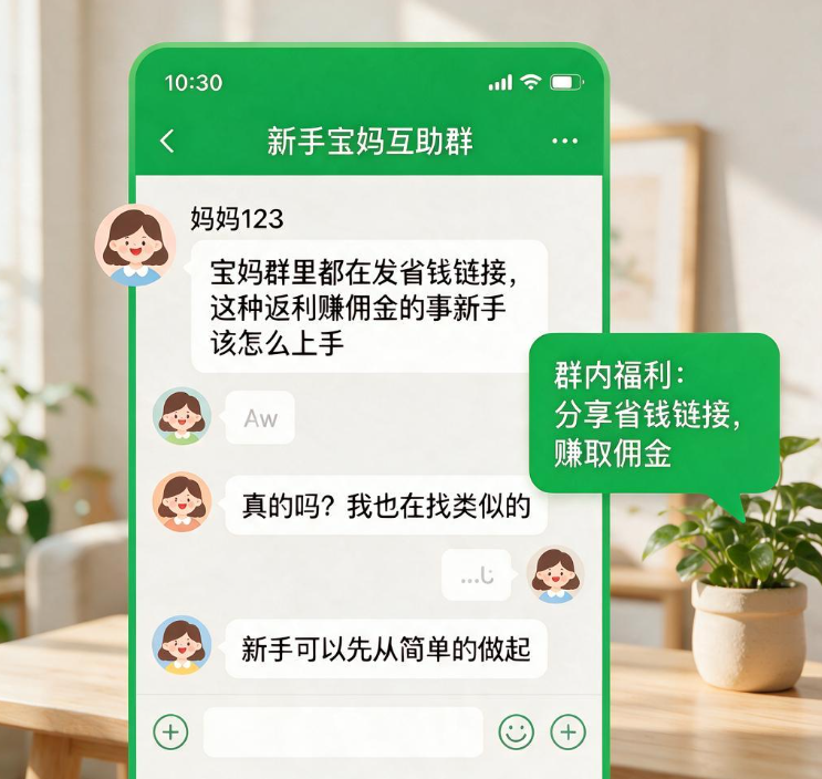 宝妈群里都在发省钱链接,这种返利赚佣金的事新手该怎么上手 宝妈群里都在发省钱链接,这种返利赚佣金的事新手该怎么上手