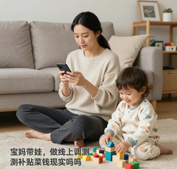 宝妈带娃，做线上调查补贴菜钱现实吗