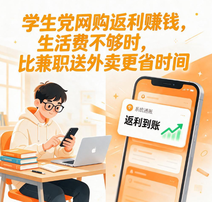 学生党网购返利赚钱,生活费不够时,比兼职送外卖更省时间 学生党网购返利赚钱,生活费不够时,比兼职送外卖更省时间