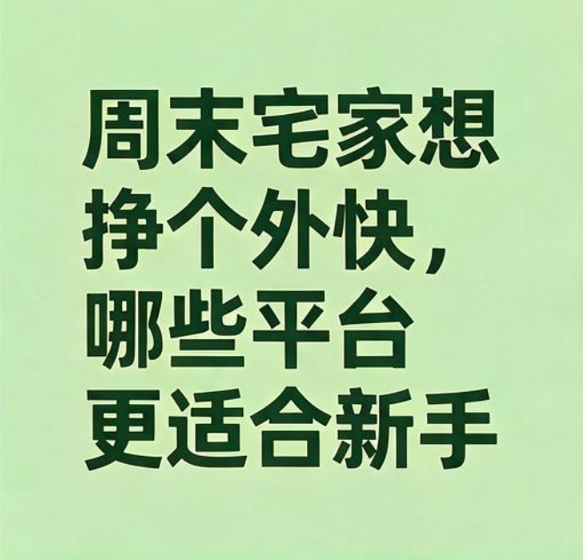 周末宅家想挣个外快，哪些平台更适合新手