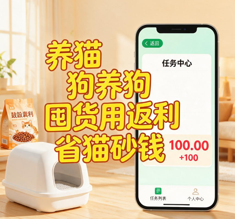 养猫养狗人群囤货多，个用返利省出猫砂钱的路子有吗