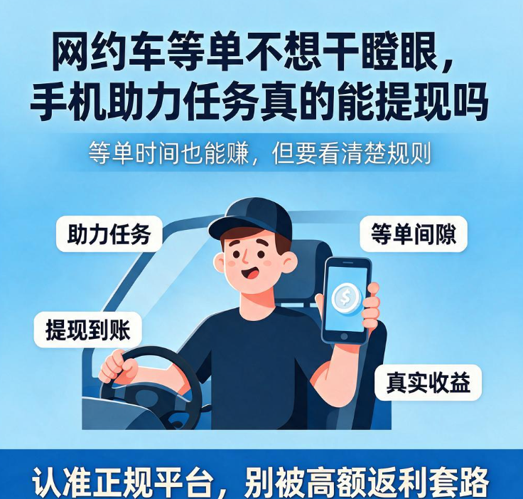 网约车等单不想干瞪眼,手机助力任务真的能提现吗 网约车等单不想干瞪眼,手机助力任务真的能提现吗